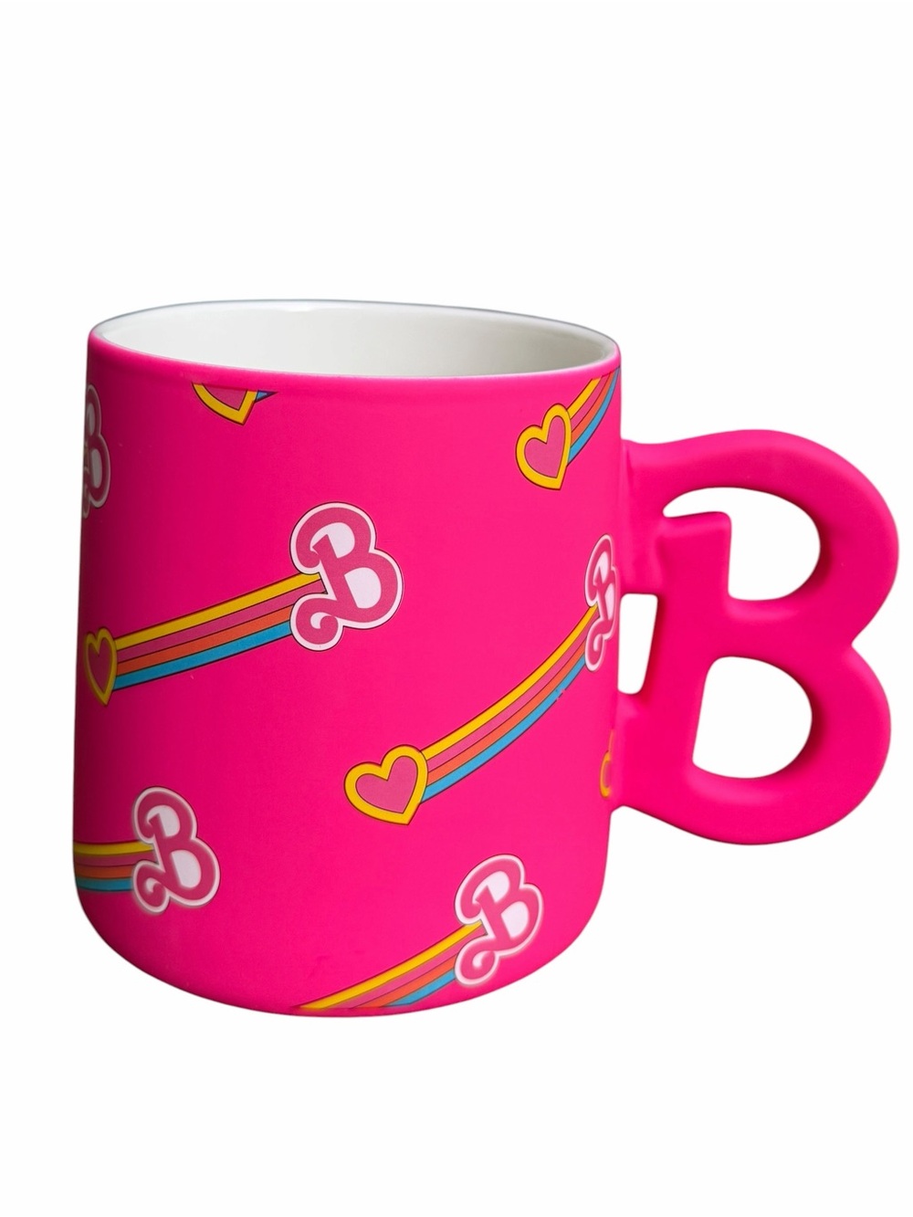 Barbie pink ceramic coffee drinking handle mug NEW
